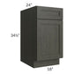 RTA Charlotte Dark Grey 18" Base Cabinet with Utensil Drawer