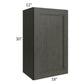 RTA Charlotte Dark Grey 18" x 30" Wall Cabinet with 1 Decorative End Panel