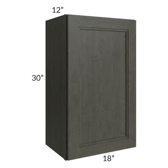 RTA Charlotte Dark Grey 18" x 30" Wall Cabinet with 1 Decorative End Panel