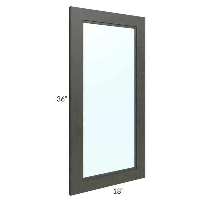 RTA Charlotte Dark Grey 18" x 36" Glass Door Only