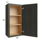RTA Charlotte Dark Grey 18" x 36" Wall Cabinet with 1 Decorative End Panel and Glass Door