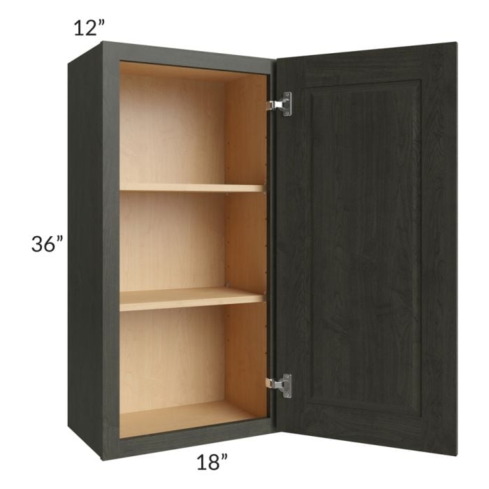 RTA Charlotte Dark Grey 18" x 36" Wall Cabinet with 2 Decorative End Panels