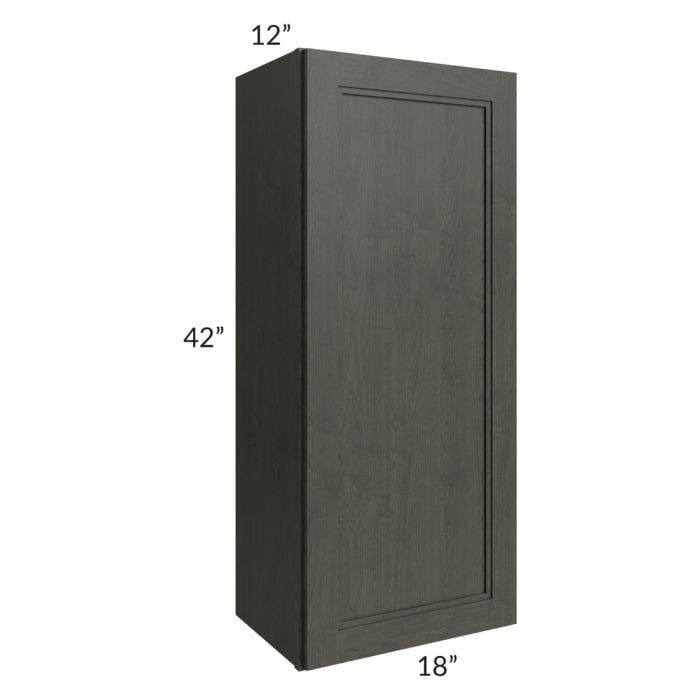 RTA Charlotte Dark Grey 18" x 42" Wall Cabinet with 2 Decorative End Panels