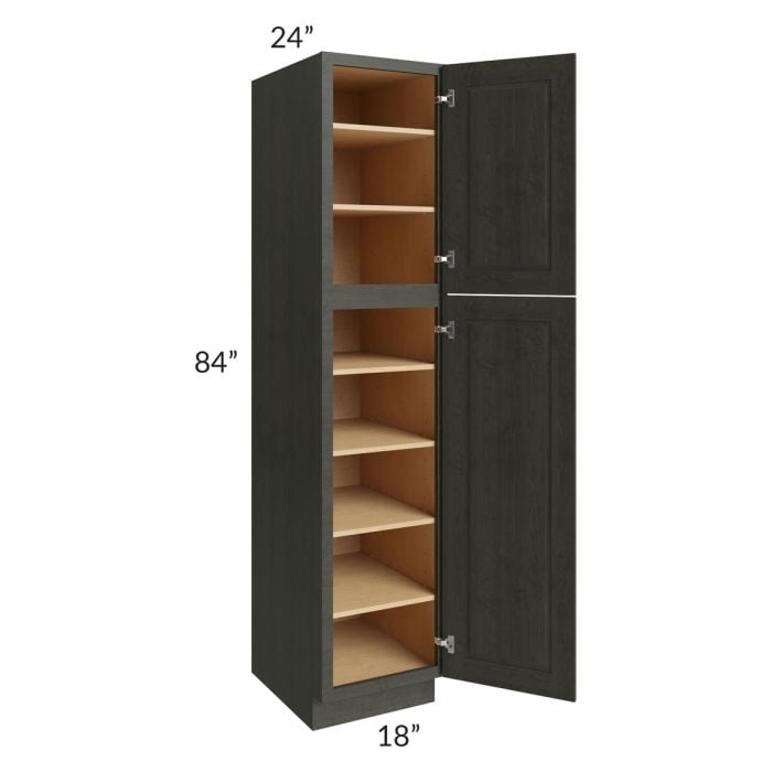 RTA Charlotte Dark Grey 18" x 84" Wall Pantry with 1 Roll Out Tray