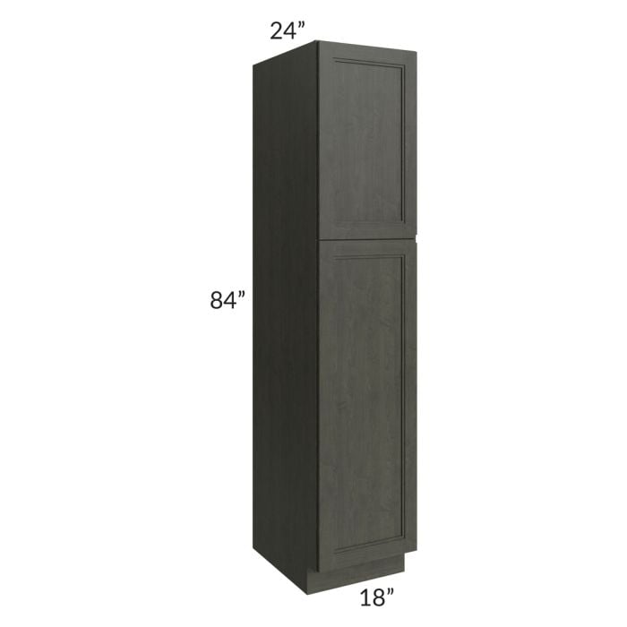 RTA Charlotte Dark Grey 18" x 84" Wall Pantry with 2 Sides Decorative End Panels and 4 Roll Out Trays