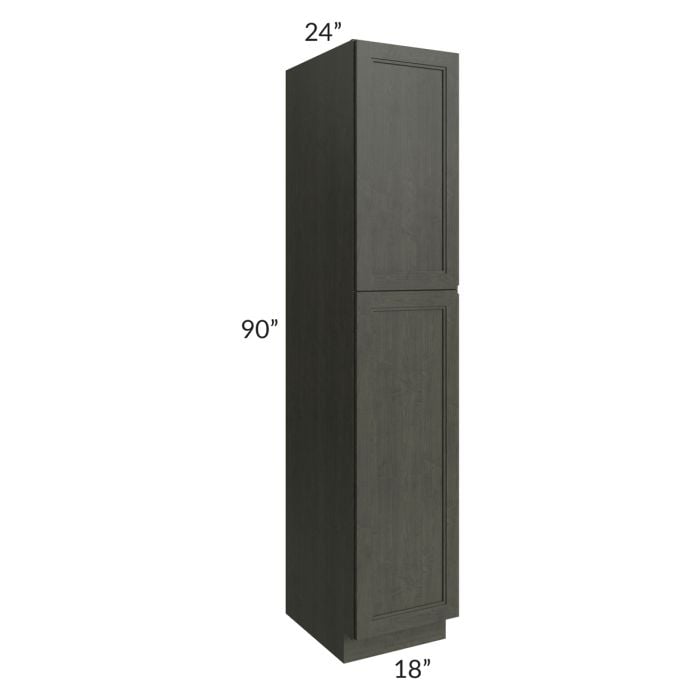 RTA Charlotte Dark Grey 18" x 90" Wall Pantry with 2 Roll Out Trays
