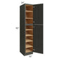 RTA Charlotte Dark Grey 18" x 90" Wall Pantry with 2 Sides Decorative End Panels and 2 Roll Out Trays