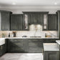 RTA Charlotte Dark Grey 18" x 96" Wall Pantry with 1 Side Decorative End Panel and 4 Roll Out Trays