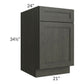 RTA Charlotte Dark Grey 21" Base Cabinet with 1 Roll Out Tray