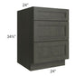 RTA Charlotte Dark Grey 24" 3-Drawer Base Cabinet with 1 Decorative End Panel