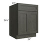 RTA Charlotte Dark Grey 24" Base Cabinet with 2 Roll Out Trays
