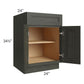 RTA Charlotte Dark Grey 24" Base Cabinet with 2 Roll Out Trays