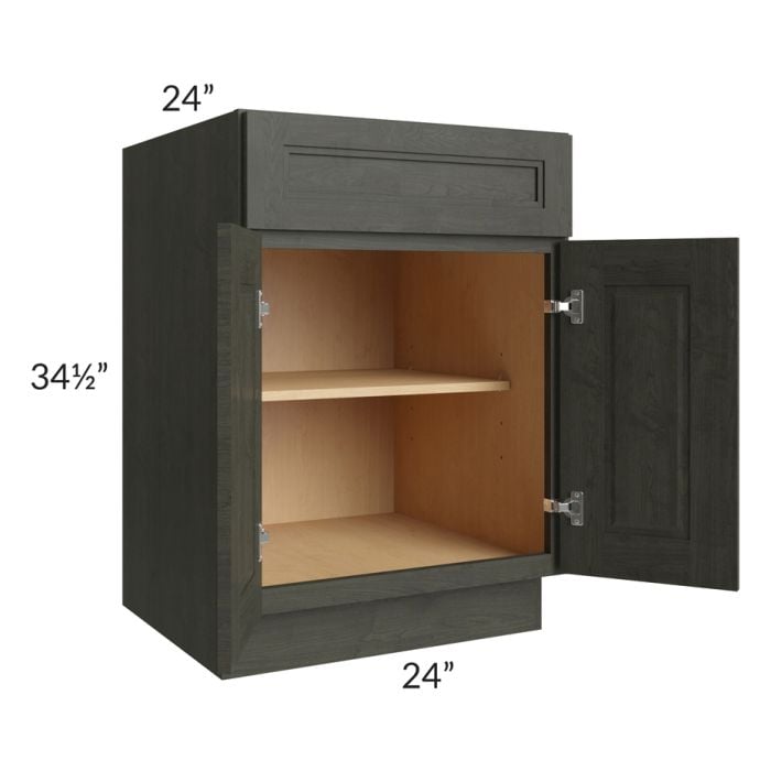 RTA Charlotte Dark Grey 24" Base Cabinet with Utensil Drawer