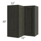 RTA Charlotte Dark Grey 24" x 30" Easy Reach Corner Wall Cabinet