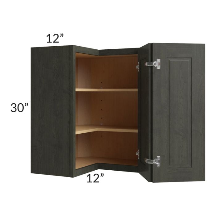 RTA Charlotte Dark Grey 24" x 30" Easy Reach Corner Wall Cabinet