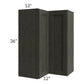 RTA Charlotte Dark Grey 24" x 36" Easy Reach Corner Wall Cabinet with 2 Decorative End Panels