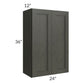 RTA Charlotte Dark Grey 24" x 36" Wall Cabinet with 1 Decorative End Panel