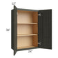RTA Charlotte Dark Grey 24" x 36" Wall Cabinet with 1 Decorative End Panel
