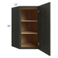 RTA Charlotte Dark Grey 24" x 36" Wall Diagonal Corner Cabinet with Glass Door