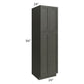 RTA Charlotte Dark Grey 24" x 84" Wall Pantry with 2 Sides Decorative End Panels
