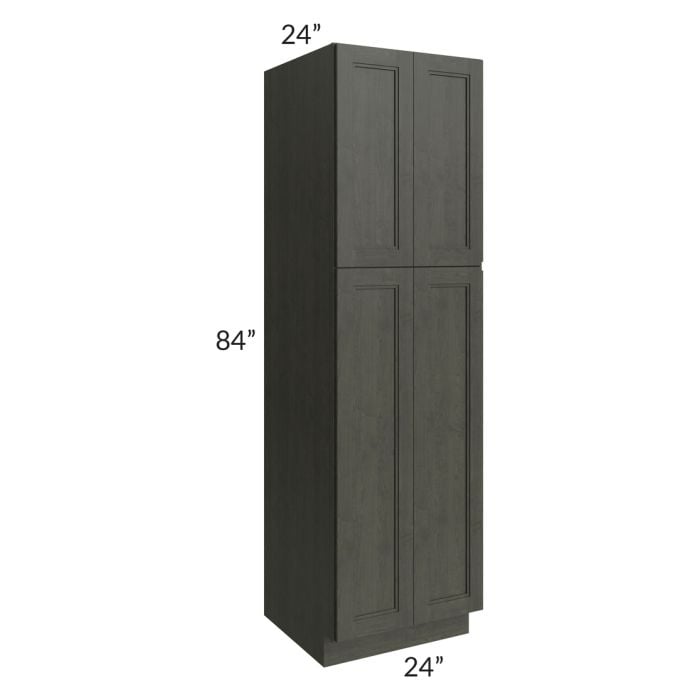 RTA Charlotte Dark Grey 24" x 84" Wall Pantry with 2 Sides Decorative End Panels