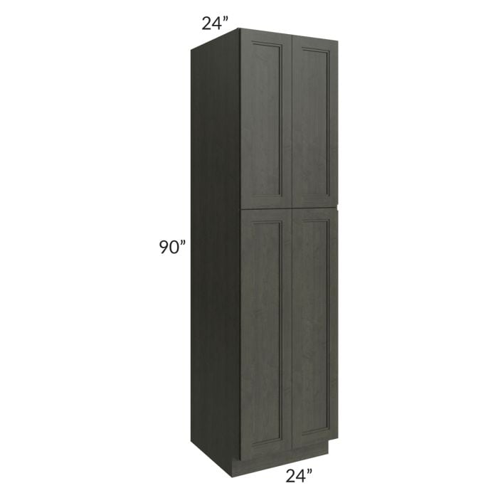 RTA Charlotte Dark Grey 24" x 90" Wall Pantry 3 Roll Out Trays