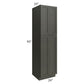 RTA Charlotte Dark Grey 24" x 90" Wall Pantry with 1 Side Decorative End Panel and 1 Roll Out Tray
