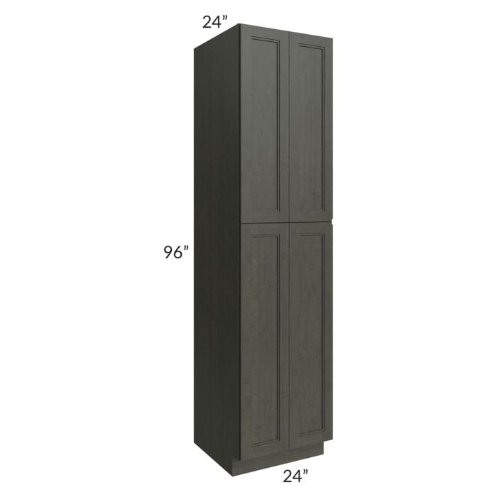 RTA Charlotte Dark Grey 24" x 96" Wall Pantry with 2 Sides Decorative End Panels