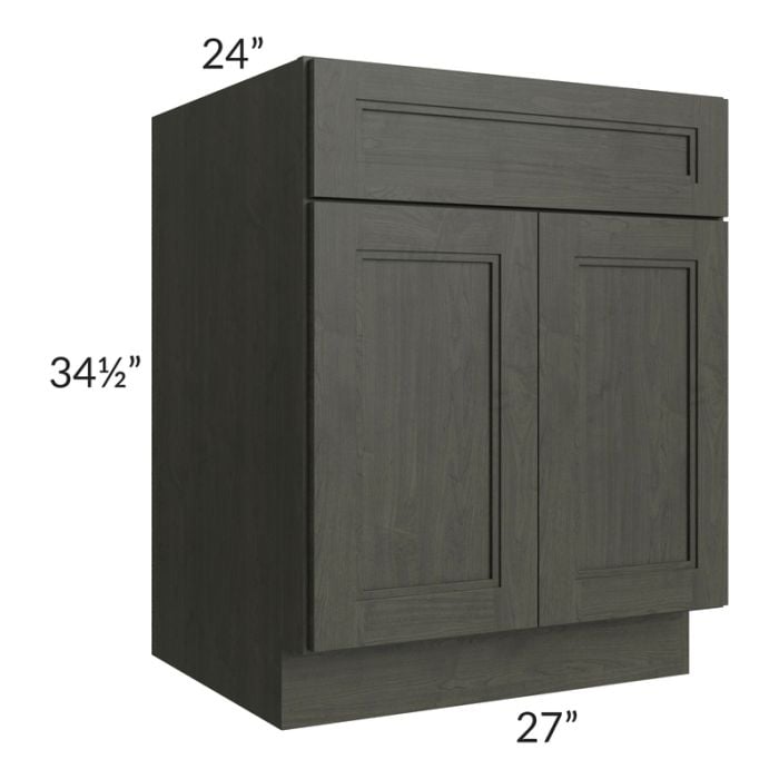 RTA Charlotte Dark Grey 27" Base Cabinet with 2 Roll Out Trays