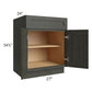 RTA Charlotte Dark Grey 27" Base Cabinet with 2 Roll Out Trays