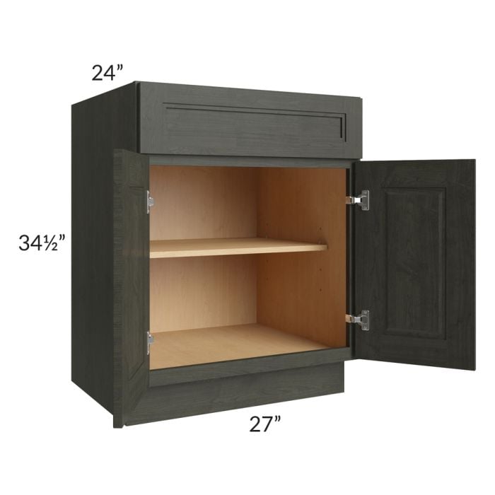 RTA Charlotte Dark Grey 27" Base Cabinet with 2 Roll Out Trays