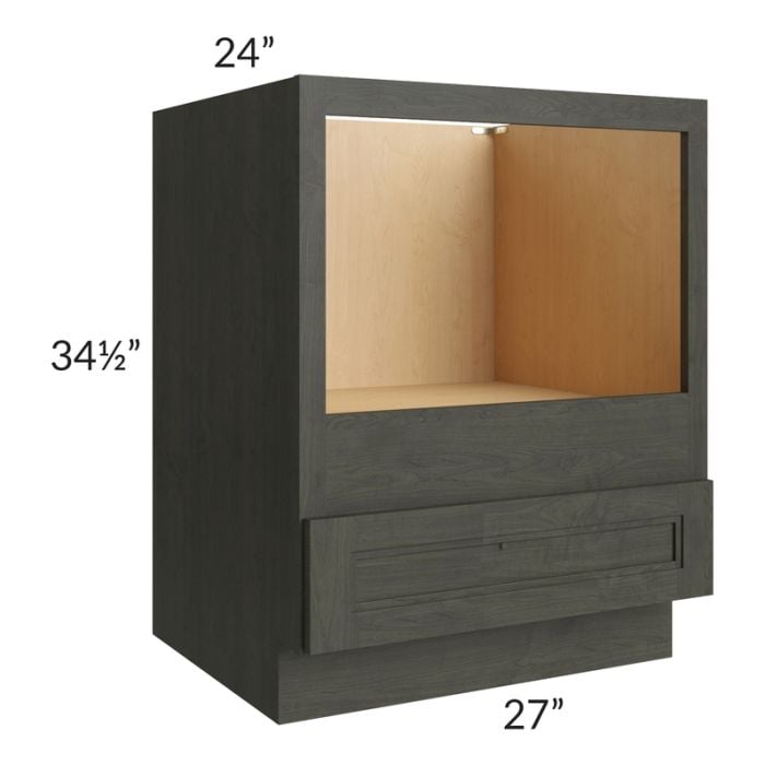 RTA Charlotte Dark Grey 27" Microwave Base Cabinet with 1 Decorative End Panel