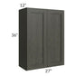 RTA Charlotte Dark Grey 27" x 36" Wall Cabinet with 1 Decorative End Panel