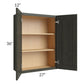 RTA Charlotte Dark Grey 27" x 36" Wall Cabinet with 1 Decorative End Panel