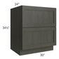 RTA Charlotte Dark Grey 30" 2-Drawer Base Cabinet with 1 Decorative End Panel