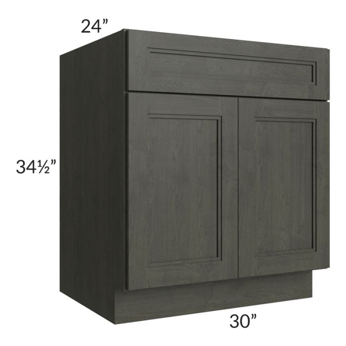 RTA Charlotte Dark Grey 30" Base Cabinet with 1 Decorative End Panel