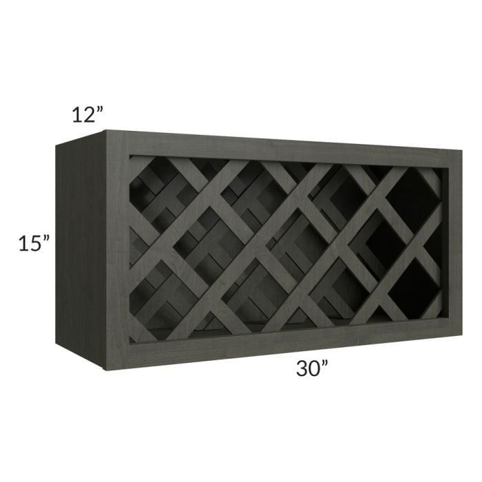 RTA Charlotte Dark Grey 30" x 15" Wine Rack Cabinet
