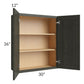 RTA Charlotte Dark Grey 30" x 36"Wall Cabinet with Glass Door