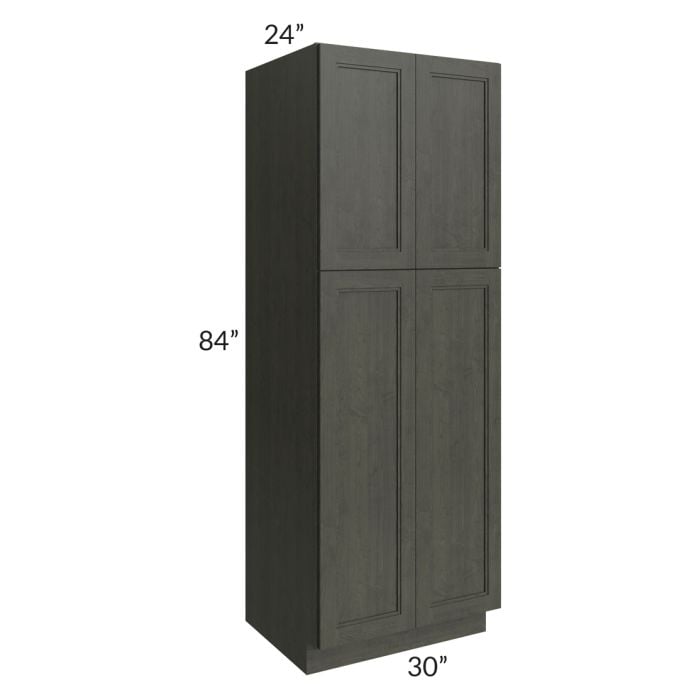 RTA Charlotte Dark Grey 30" x 84" Wall Pantry with 4 Roll Out Trays