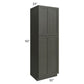 RTA Charlotte Dark Grey 30" x 90" Wall Pantry with 1 Side Decorative End Panel and 1 Roll Out Tray