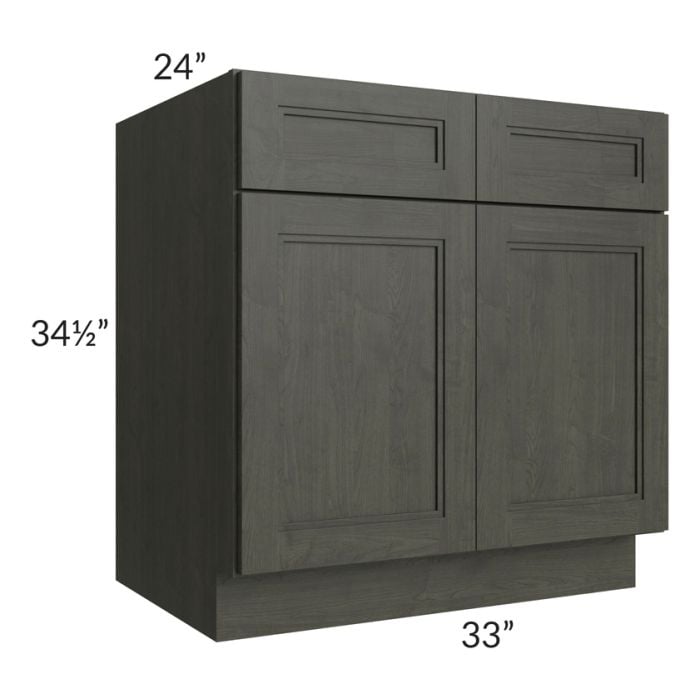 RTA Charlotte Dark Grey 33" Base Cabinet with 2 Decorative End Panels