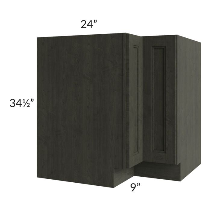 RTA Charlotte Dark Grey 33" Corner Base Cabinet (Trays sold separately for a Lazy Susan application) with 2 Decorative End Panels and Lazy Susan Tray