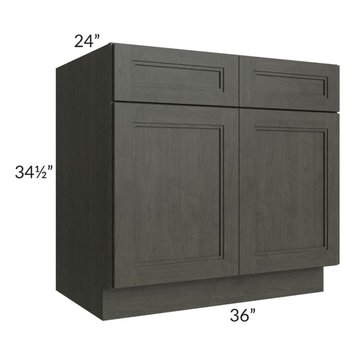 RTA Charlotte Dark Grey 36" Base Cabinet with 1 Roll Out Tray