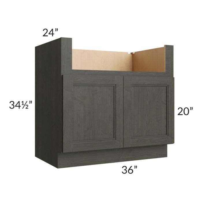 RTA Charlotte Dark Grey 36" Farm Sink Base Cabinet