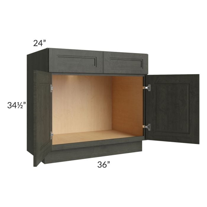 RTA Charlotte Dark Grey 36" Sink Base Cabinet