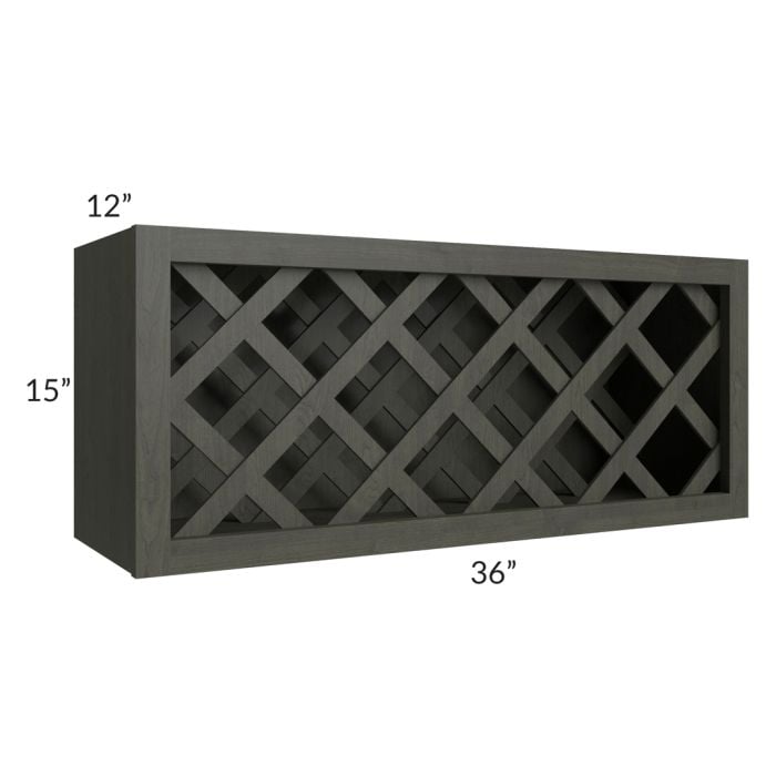 RTA Charlotte Dark Grey 36" x 15" Wine Rack Cabinet