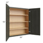 RTA Charlotte Dark Grey 36" x 42" Wall Cabinet with 1 Decorative End Panel and Glass Door