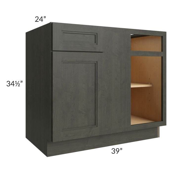 RTA Charlotte Dark Grey 42" Blind Base Cabinet with 1 Decorative End Panel