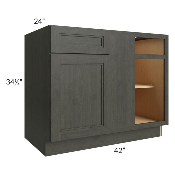 RTA Charlotte Dark Grey 45" Blind Base Cabinet with 1 Decorative End Panel