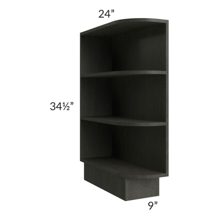 RTA Charlotte Dark Grey 9" Base End Shelf Open Cabinet